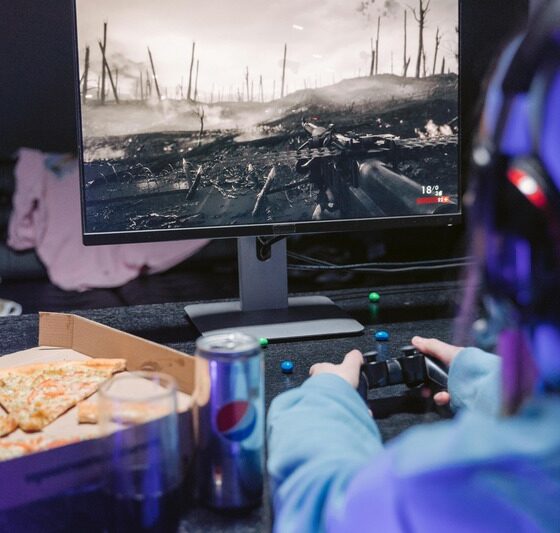 jouer au jeu vidéo avec un casque